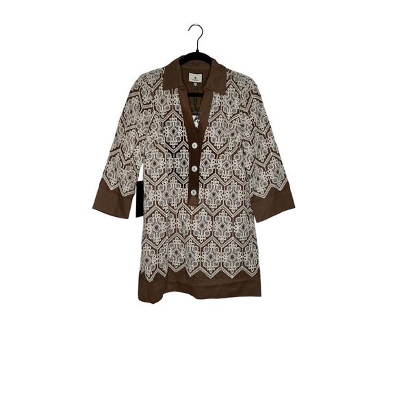 Tuckernuck Mocha Mousse Lace Collier Dress Sz XS - Picture 3 of 5